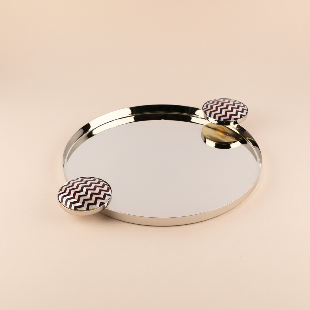 Ebony Mother-of-Pearl Round Tray
